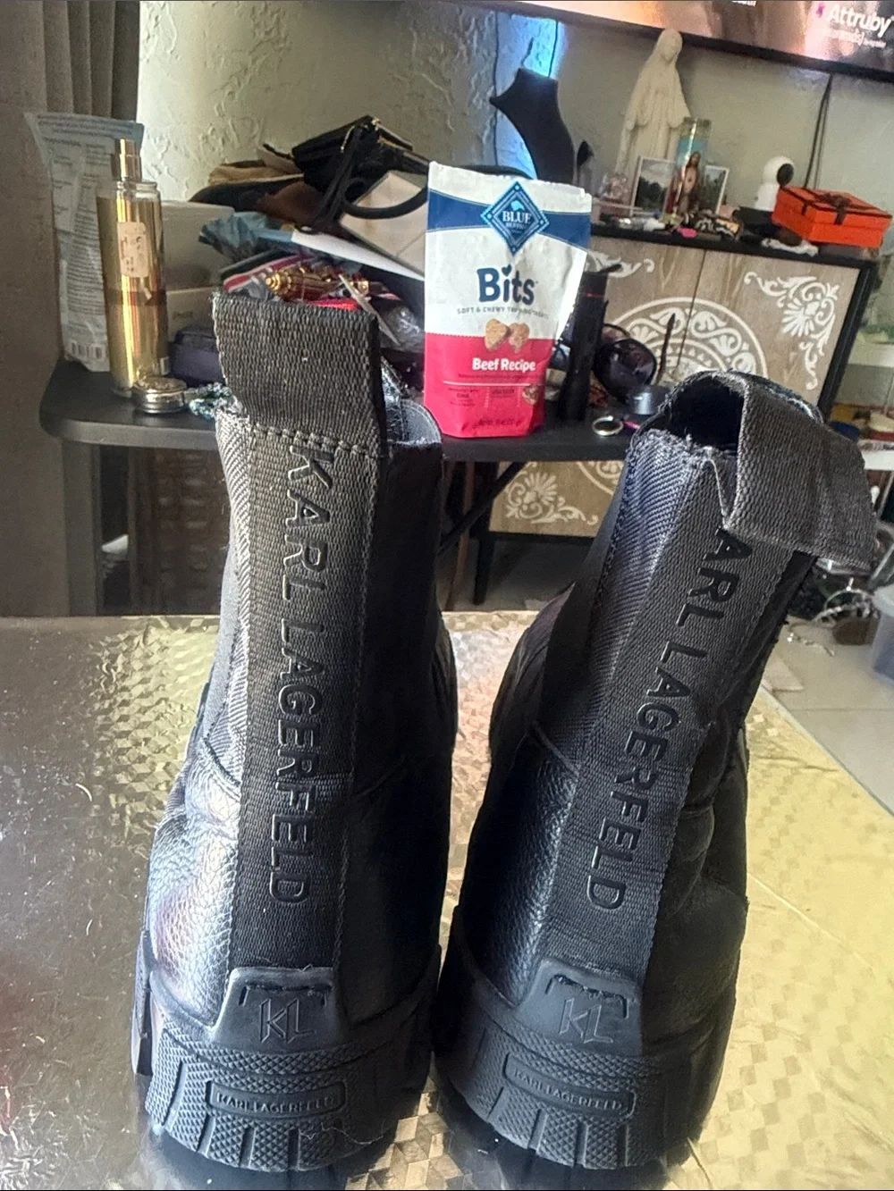 Karl Lagerfeld Black Chunky Chukka Boots